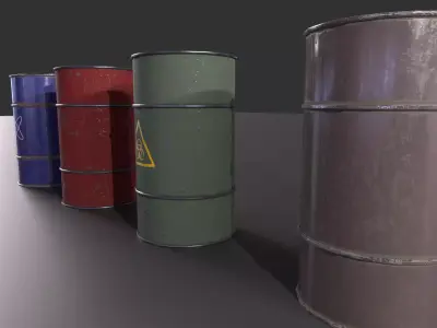 industrial and laboratory barrels Game-ready  Free low-poly 3D model