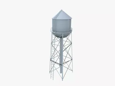 Water Tower 3D model 11