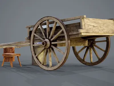 Milkmans cart Low-poly 3D model