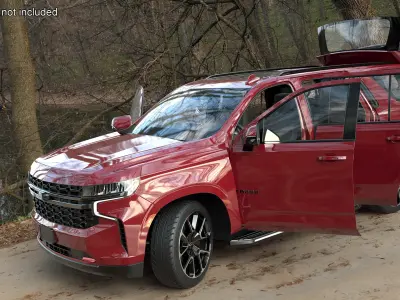 Red SUV Chevrolet Tahoe 2024 3D model