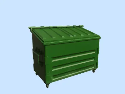 Dumpster lowpoly trash can Low-poly 3D model