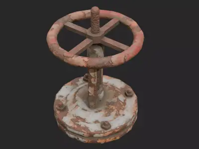 Rusty valve Low-poly 3D model