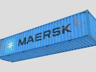 Cargo Shipping Container 3D model 01 Low-poly 3D model