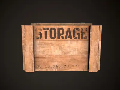 Wooden Crate-5 Low-poly 3D model