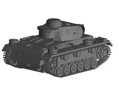 Military Tank Panzer III 3D model