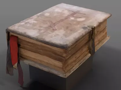 Old book closed Low-poly 3D model