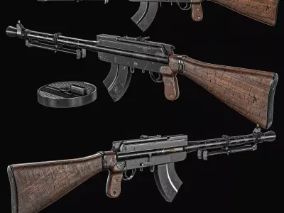 Lahti-Saloranta M26 LMG Low-poly 3D model