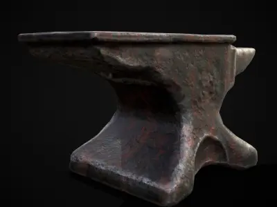 Classic Iron Anvil  Low-poly 3D model