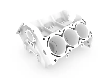 Generic 6-Cylinder Engine Block 3D model