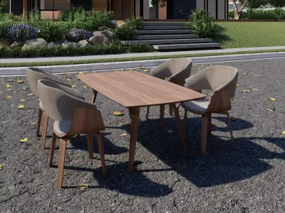 3d model chair and table Free 3D model