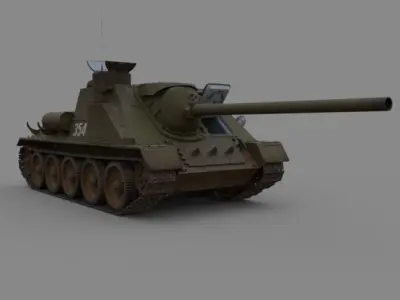 Su 100  tank destroyer  Soviet Summer camo Free 3D model