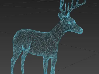 deer  stag animale forest  elk  mammal horn  3D model