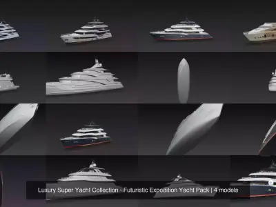 Luxury Super Yacht Collection - Futuristic Expedition Yacht Pack
