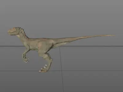 Raptor textued high poly 3D model
