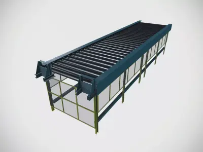 Factory conveyor set up Low-poly 3D model