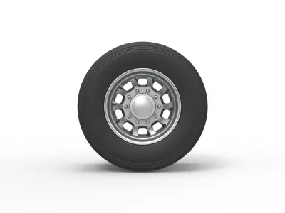 Rear custom wheel of semi truck Version 8 Scale 1 to 25 3D print model