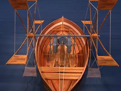 Leonardo boat with shovels 3D model