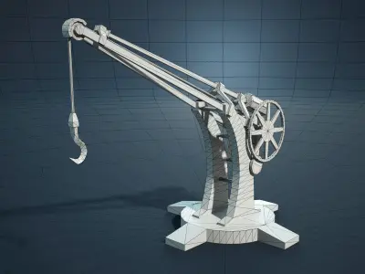 Manual Cranes Game Low-poly Low-poly 3D model