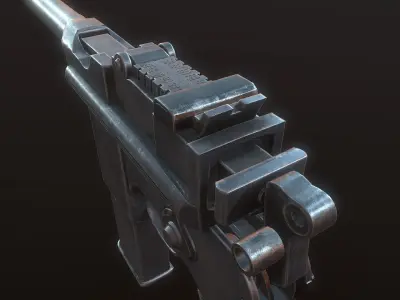 Mauser C96 PBR Low-poly 3D model