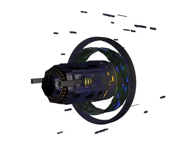 The spaceship rotating 3D model
