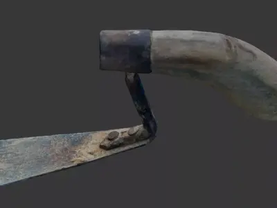  Old Hand Hoe Tool Scan Low-poly 3D model