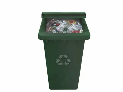 Garbage disposal bin Low-poly 3D model