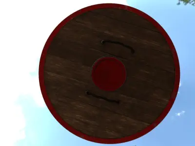 shield wooden in sky Free 3D model