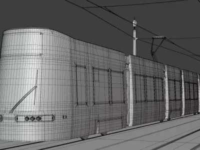 Bridge with Flexity tram 3D model