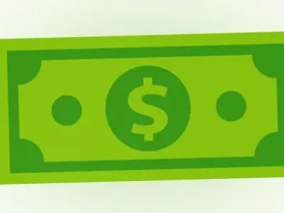 Cartoon Money Bill Low-poly 3D model