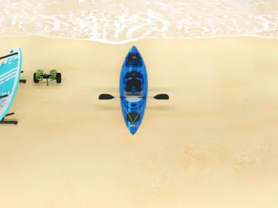 Pelican Argo 100X  Premium Sit in Recreational Kayak Low-poly 3D model