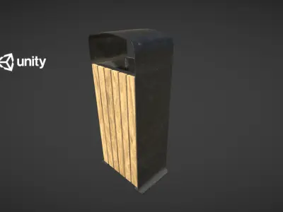 Park trash can - PBR - lowpoly Low-poly 3D model