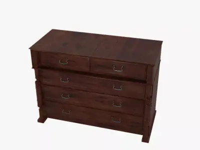 Antique Wooden Classic Cabinet Furniture 3D model