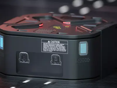 A sci-fi box model made in a blender Low-poly 3D model