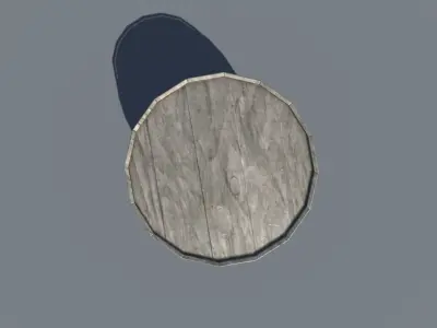 Low-Polygon wooden barrel Free low-poly 3D model
