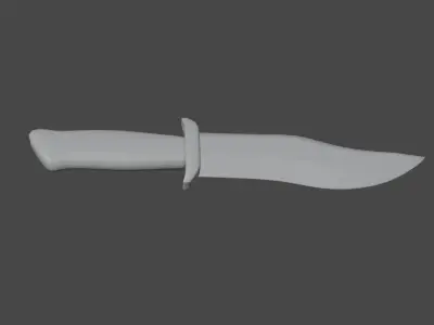Hunting Knife Low-poly 3D model 2