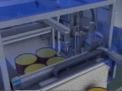 DRUM FILLING PRODUCTION LINE 3D model