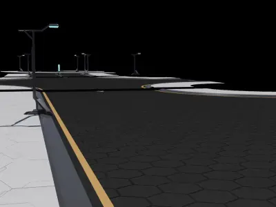 Sci-fi city road 3D model