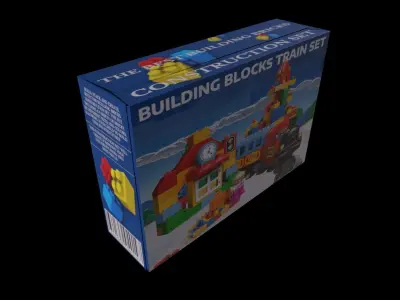 Building Blocks Train Set - GAME READY PBR Low-poly 3D model