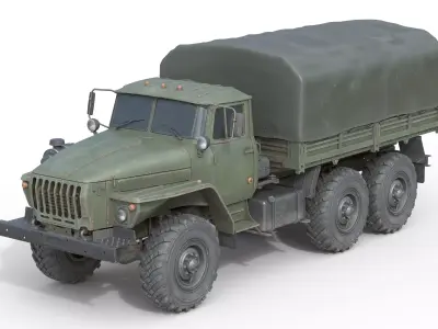Ural 4320 Military Truck Low-poly 3D model