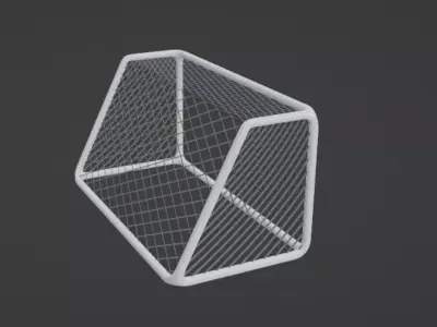 Soccer Goal Low-poly 3D model