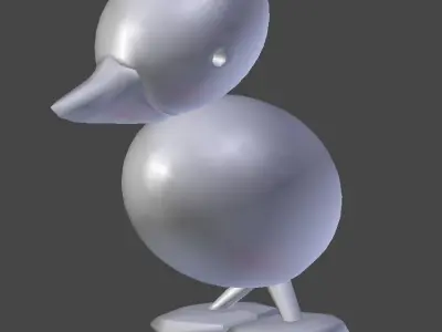 Wooden Duck Figurine 3D model