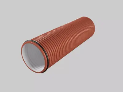 Corrugated drainage pipes PRAGMA highpoly 3D model