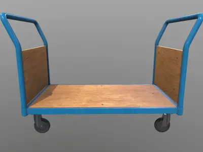 Game Ready Platform Trolley Low-poly 3D model