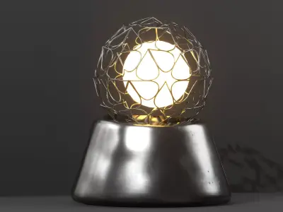 lamp with a metal mesh in an industrial style 3D model