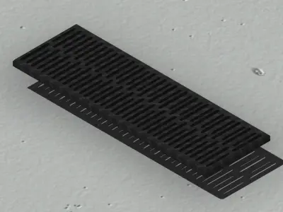 V300 Drain Grate 1000mm Metal Linear Drain Cover Heavy Duty 3D M 3D model