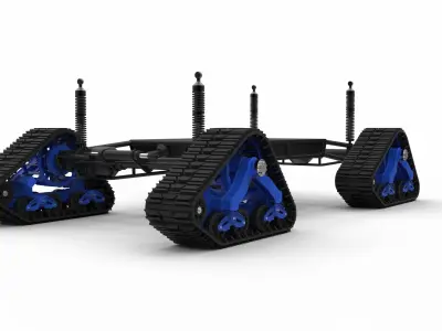 Chassis for vehicle with Mattracks Suspension tracks 3D model