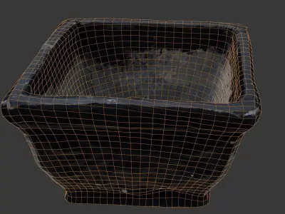 Antique Stone Planter Scan Low-poly 3D model