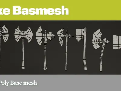 Axe Base Mesh VOL02 Low-poly 3D model