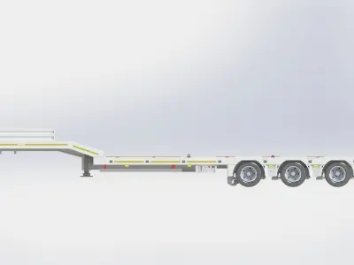 3 Axle Lowbed 3D Drawing on Solidworks Ready to Production 3D model