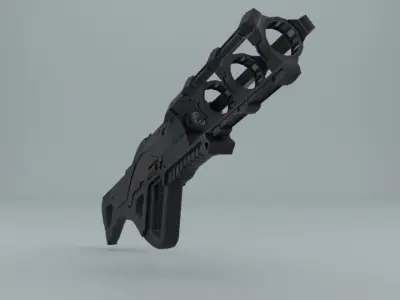 Plasma Gun Low-poly 3D model by strikq